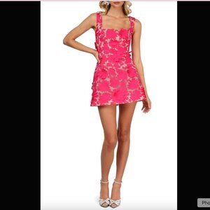 HELSI Belen Floral Appliqué Cocktail Minidress – Garden Pink (Size M)